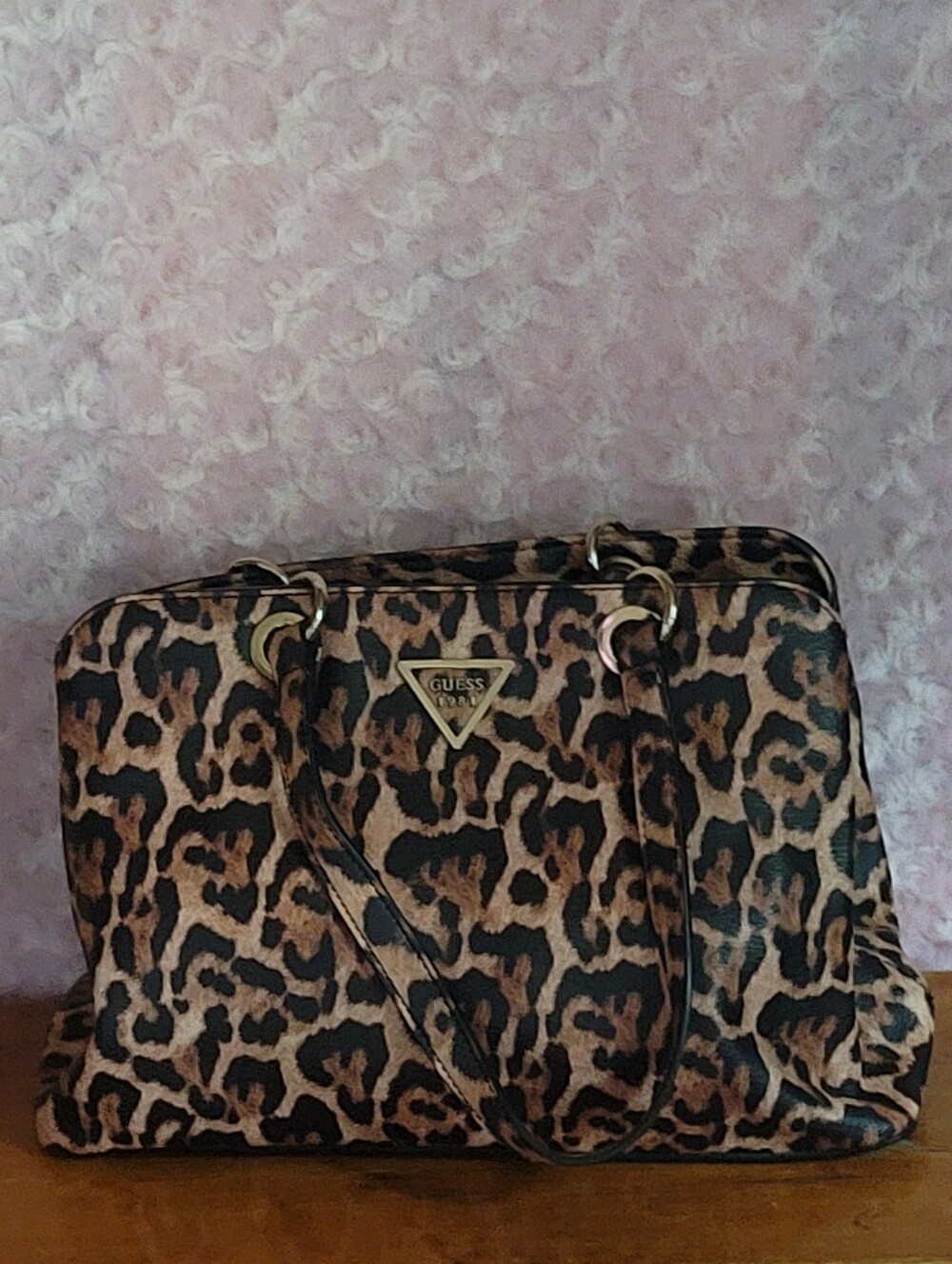 GUESS Leopard-Print Tote in Brown and Black